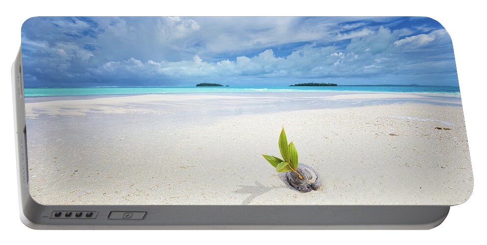 Coconut Portable Battery Charger featuring the photograph To Be a Coconut by Becqi Sherman