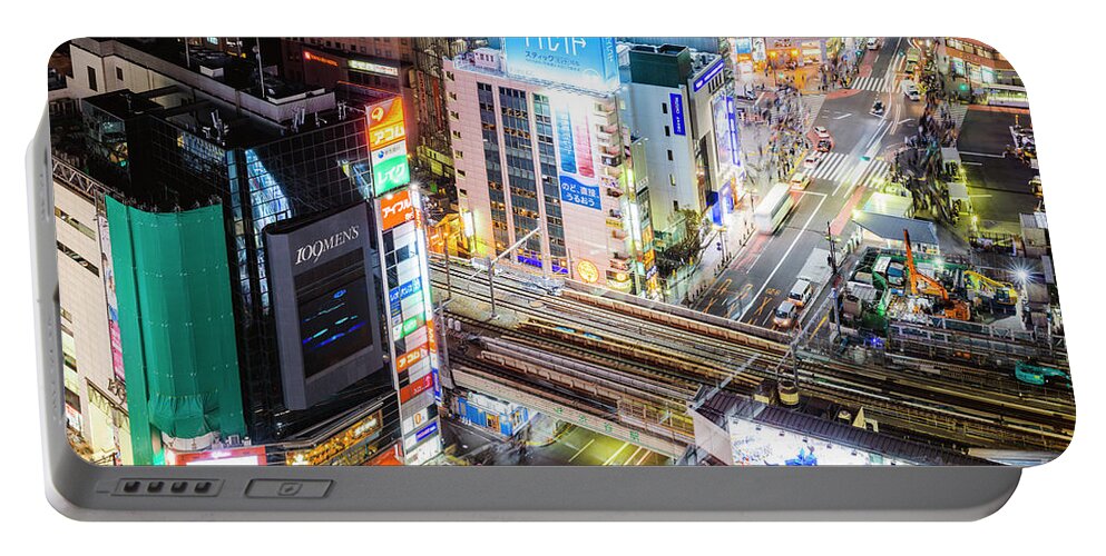Tokyo Night Portable Battery Charger featuring the photograph Tokyo lights, Japan by Matteo Colombo