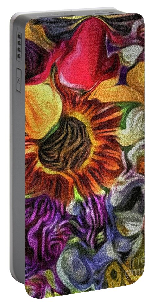 Photographic Art Portable Battery Charger featuring the digital art Topsy Turvy by Kathie Chicoine