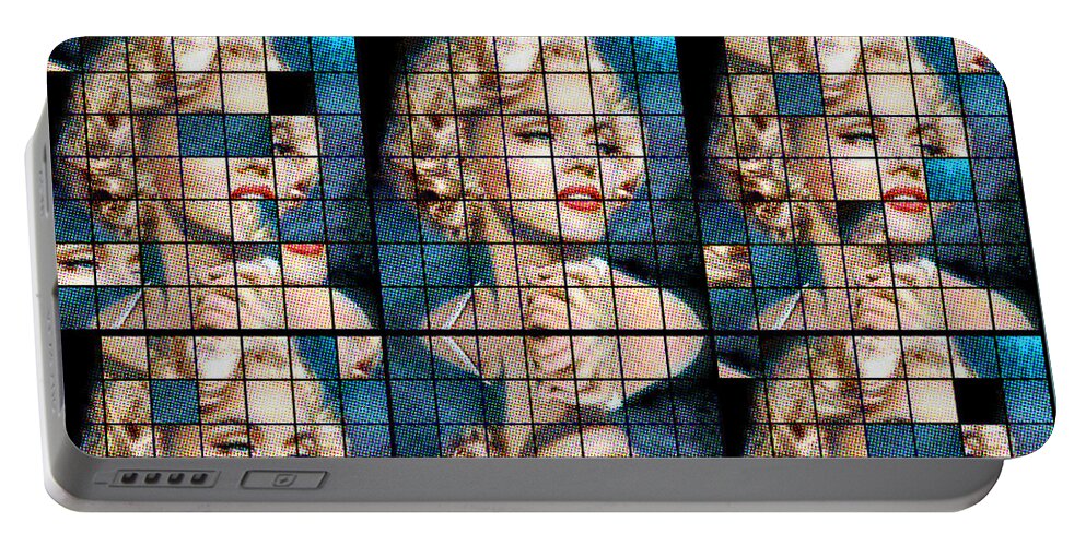 Marilyn Monroe Portable Battery Charger featuring the painting TOTAL-REGAL MM 135 six by Theo Danella