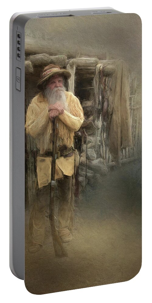 American Mountain Men Portable Battery Charger featuring the photograph Tracker V by Debra Boucher