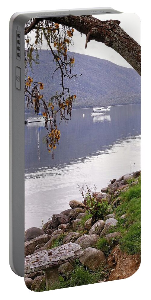 Water Portable Battery Charger featuring the photograph Tranquility lakeside by Martin Smith