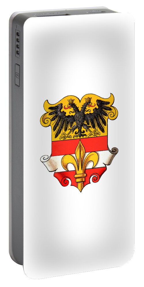 Triest Portable Battery Charger featuring the drawing Triest coat of arms 1467-1919 by Helga Novelli