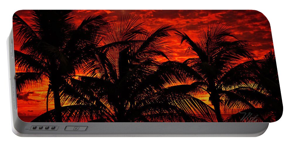 Lighthouse Cove Resort Portable Battery Charger featuring the photograph Tropical Sunrise by Meta Gatschenberger