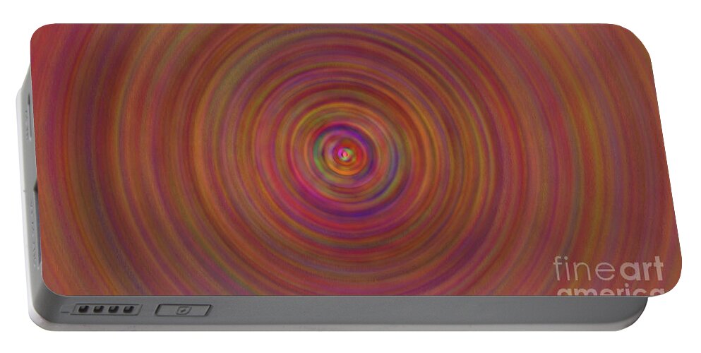 Circle Portable Battery Charger featuring the painting Turbulence, 2017 by Alex Caminker