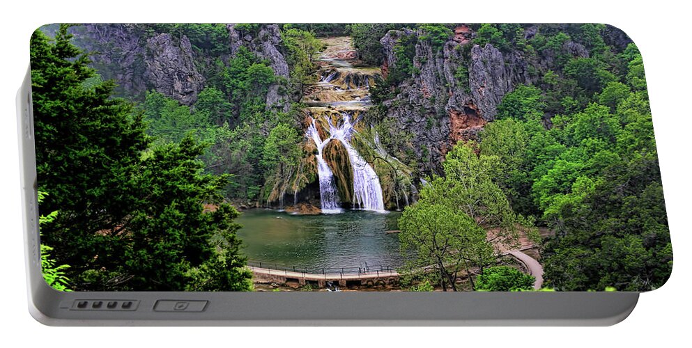 Waterfall Portable Battery Charger featuring the photograph Turner Falls by Joan Bertucci