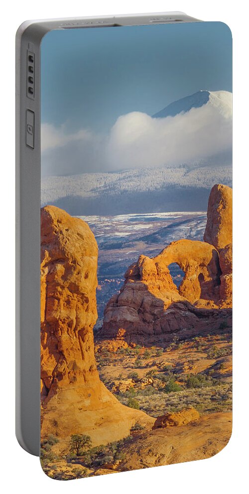 Jeff Foott Portable Battery Charger featuring the photograph Turret Arch In Winter by Jeff Foott