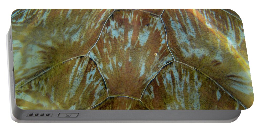 Turtle Portable Battery Charger featuring the photograph Turtle shell detail by Mark Hunter