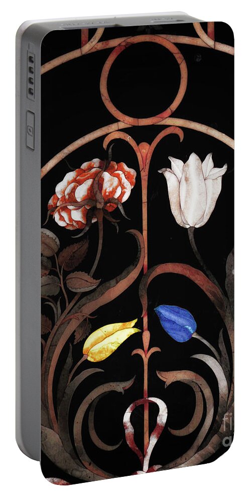 Flowers Portable Battery Charger featuring the painting Tuscany Fleur II by Mindy Sommers