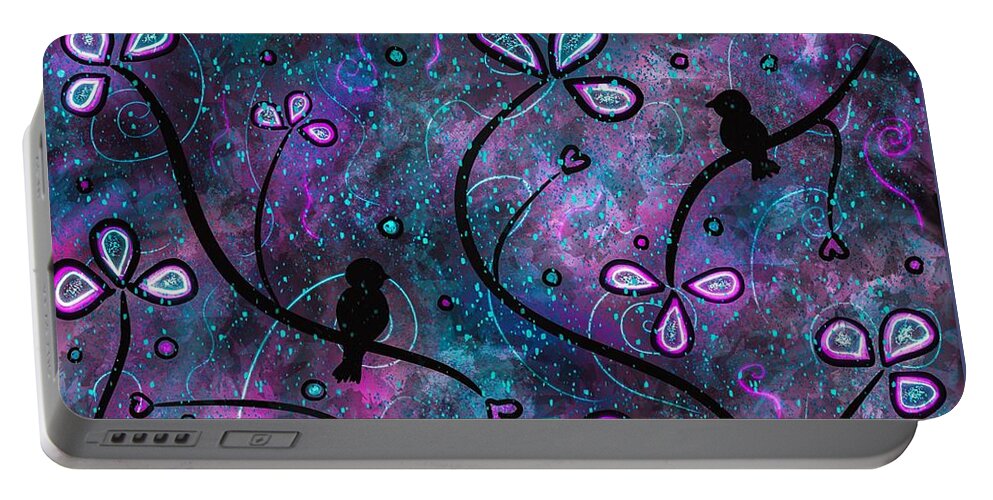 Valentine Portable Battery Charger featuring the digital art Twilight Love by Laurie's Intuitive