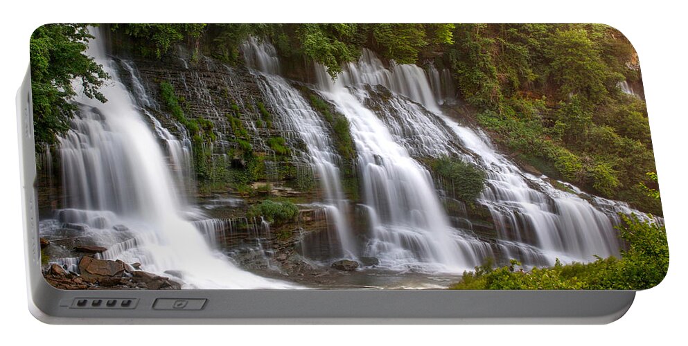 Art Prints Portable Battery Charger featuring the photograph Twin Falls at Rock Island by Nunweiler Photography
