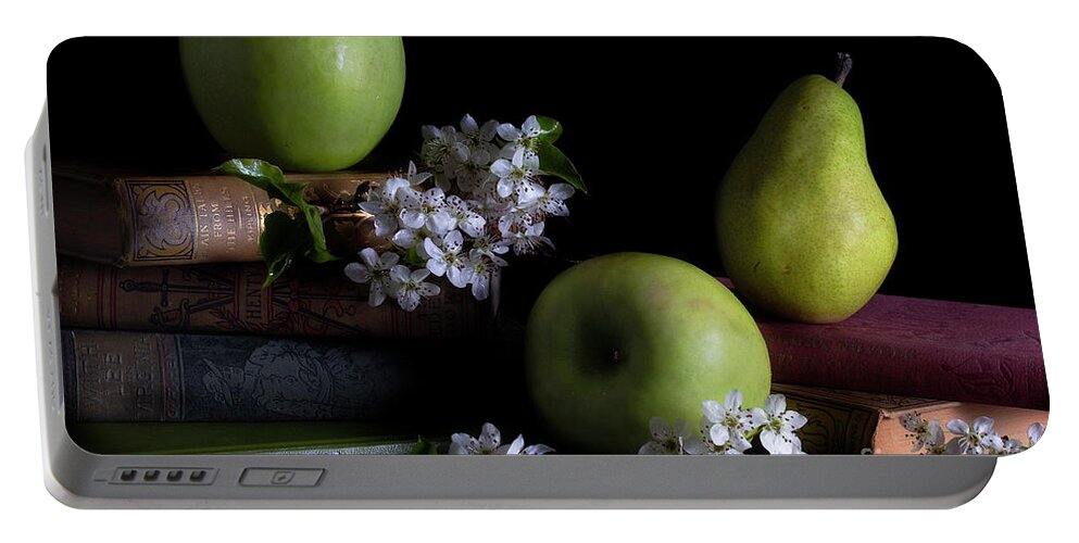 Pear Portable Battery Charger featuring the photograph Two Apples And A Pear by Mike Eingle