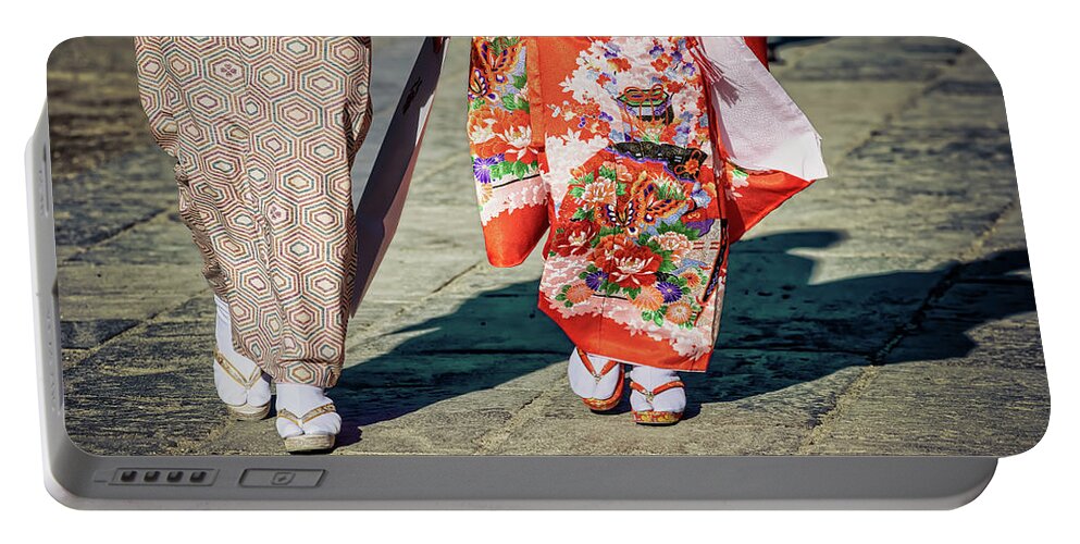 Asia Portable Battery Charger featuring the photograph Two in Kamakura by Bill Chizek