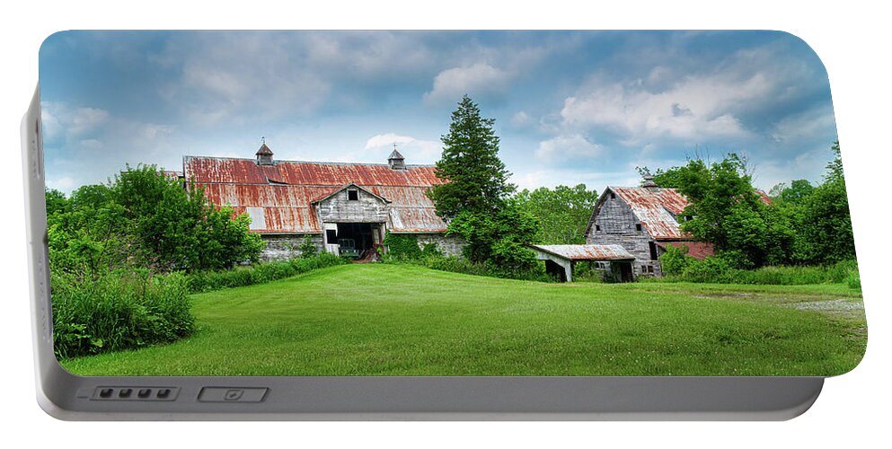 Ohio Portable Battery Charger featuring the photograph Two Old Barns by Tom Mc Nemar