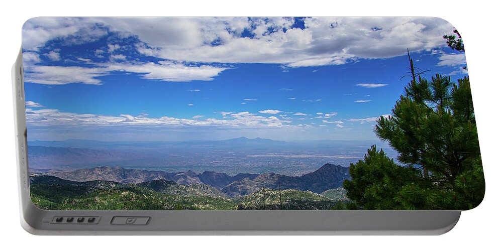 Mountains Portable Battery Charger featuring the photograph Two Peaks by Melisa Elliott