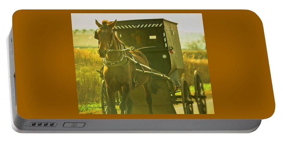 Amish Portable Battery Charger featuring the photograph Two Ships Passing by Rebecca Samler
