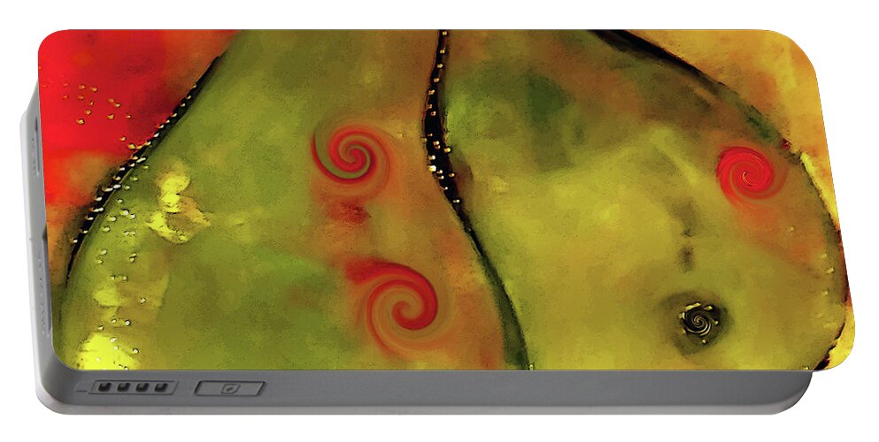 Pears Portable Battery Charger featuring the digital art Two Twirly Pears Painting by Lisa Kaiser