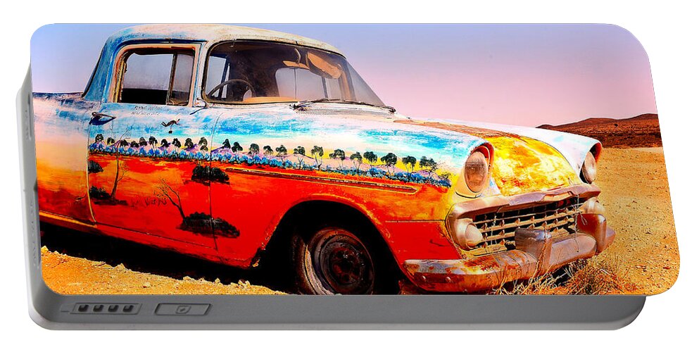 Outback Portable Battery Charger featuring the photograph Quirky Cars of The Outback #2 by Lexa Harpell