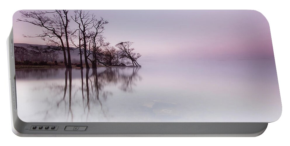 Landscape Portable Battery Charger featuring the photograph Ullswater Mist at Sunrise by Anita Nicholson