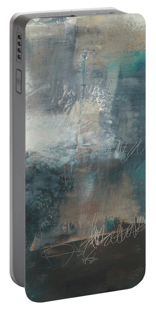 Abstract Portable Battery Charger featuring the painting Umbra IIi by Sue Jachimiec