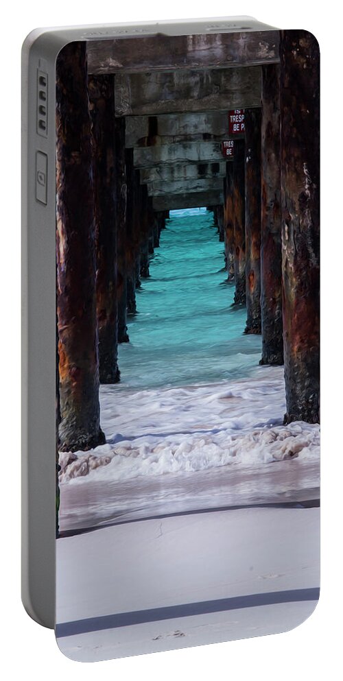 Pier Portable Battery Charger featuring the photograph Under the pier #3 opf by Stuart Manning