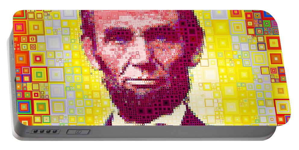 Wingsdomain Portable Battery Charger featuring the photograph United States President Abraham Lincoln in Abstract Squares 20190201sq by Wingsdomain Art and Photography