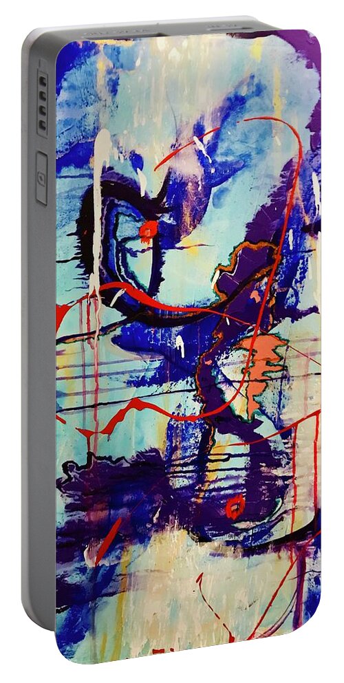 Acrylic Portable Battery Charger featuring the painting Untitled 3 by Laura Jaffe