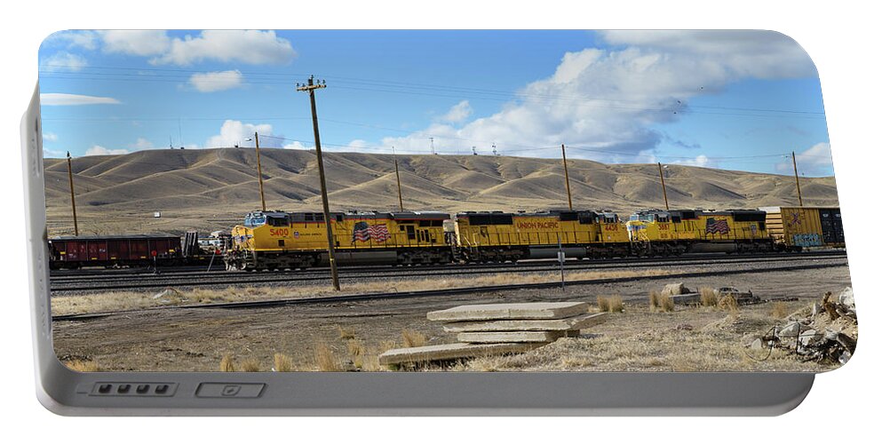 Freight Trains Portable Battery Charger featuring the photograph UP 5400 Passing Through by Jim Thompson