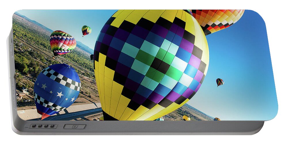 Albuquerque Portable Battery Charger featuring the photograph Up, Up, and Away by Mike Long