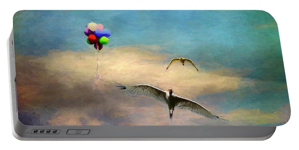 Balloon Portable Battery Charger featuring the photograph Up Up and Away by Pete Rems