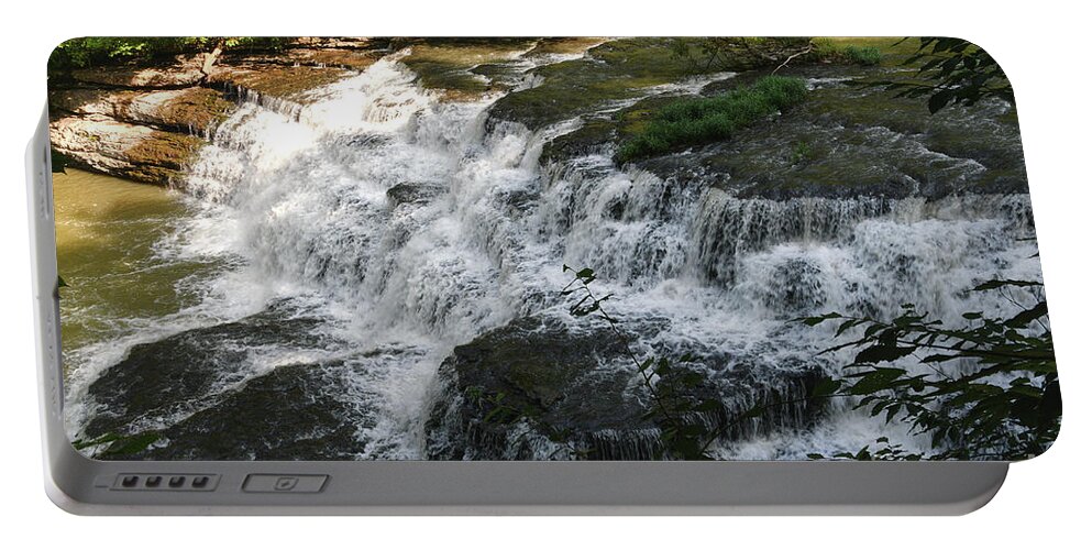 Burgess Falls Portable Battery Charger featuring the photograph Upper Falls 1 by Phil Perkins