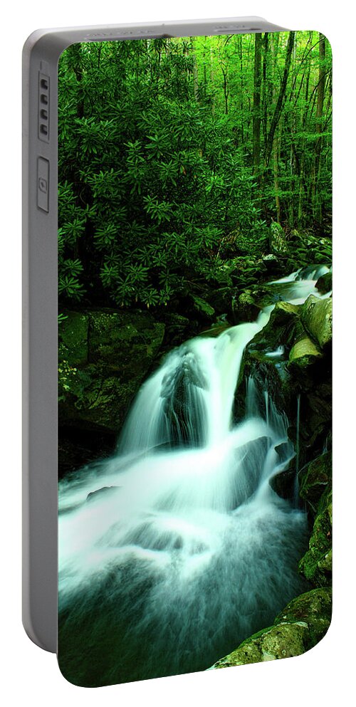 Color Portable Battery Charger featuring the photograph Upper Lynn Camp Prong Cascades by Nunweiler Photography