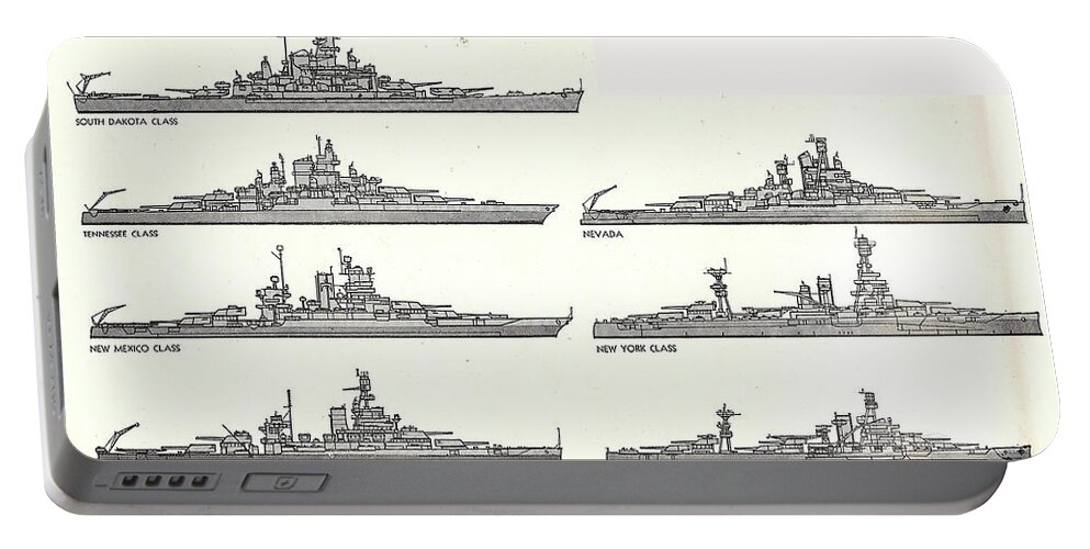 United Portable Battery Charger featuring the photograph US Navy Battleships of World War II by Steve Estvanik