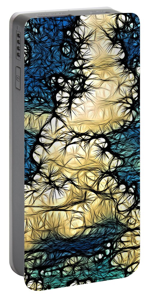 Art Portable Battery Charger featuring the digital art Utopia Parkway by Jeff Iverson