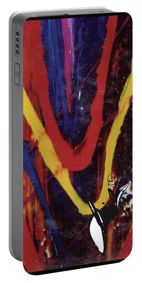  Portable Battery Charger featuring the digital art V by Jimmy Williams