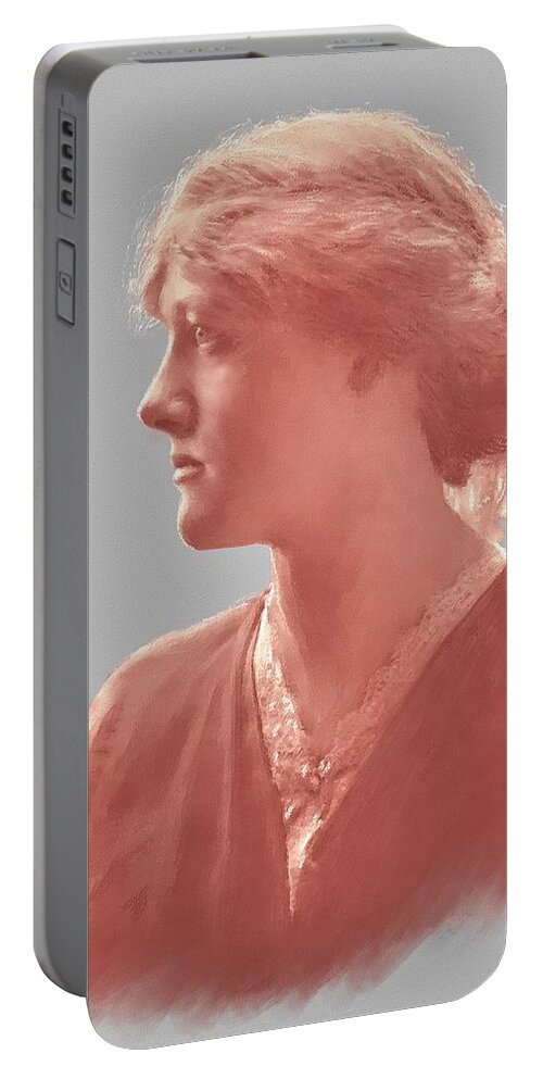 Portrait Portable Battery Charger featuring the digital art Valentine in Sanguine by Diane Chandler