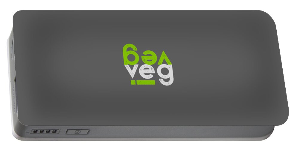  Portable Battery Charger featuring the drawing VEG stacked with i - green and gray by Charlie Szoradi