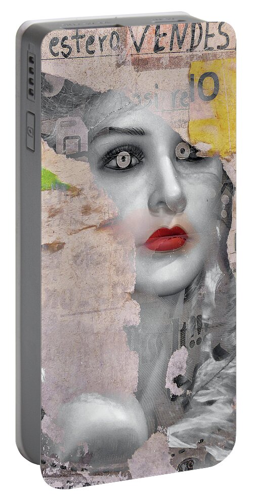 Woman Portable Battery Charger featuring the digital art Venetian beauty by Gabi Hampe