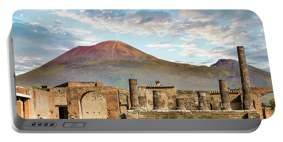 Pompeii Portable Battery Charger featuring the photograph Vesuvius and Pompeii by Darryl Brooks