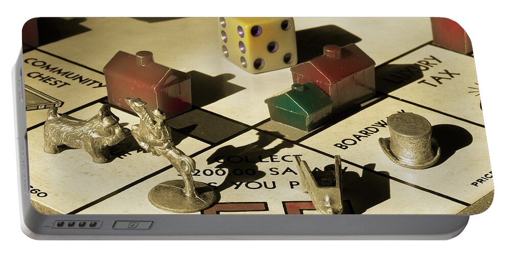 Monopoly Game Portable Battery Charger featuring the photograph Vintage Monopoly 2 by Mike Eingle