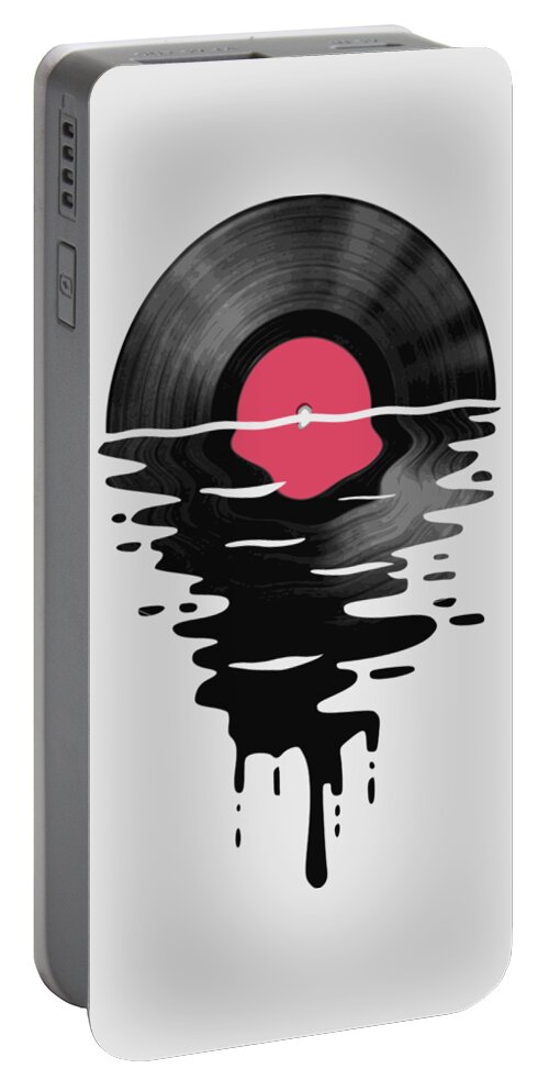 Lp Portable Battery Charger featuring the digital art Vinyl LP Record Sunset by Filip Schpindel