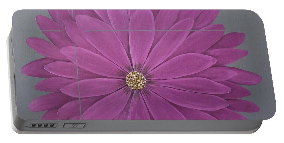 Violet Portable Battery Charger featuring the painting Violet Bloom by Berlynn