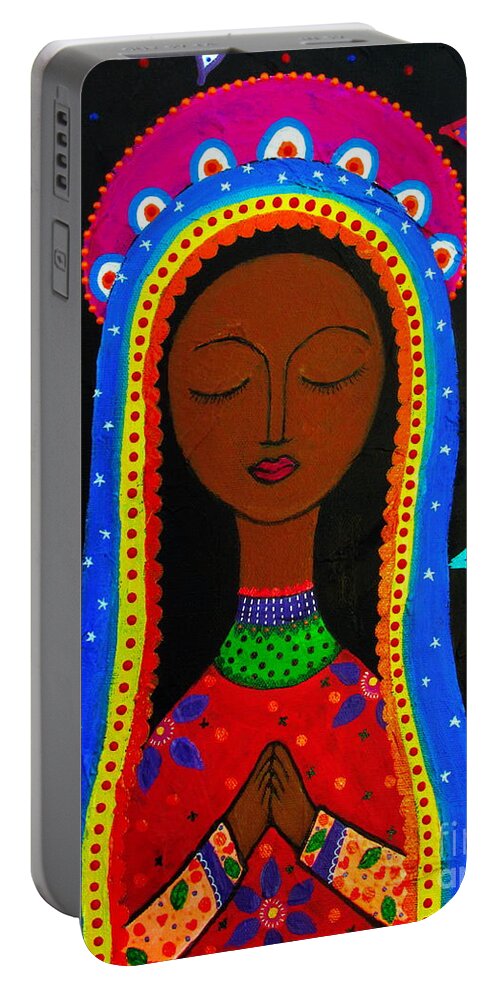 Virgin Guadalupe Portable Battery Charger featuring the painting Virgen Guadalupe by Pristine Cartera Turkus