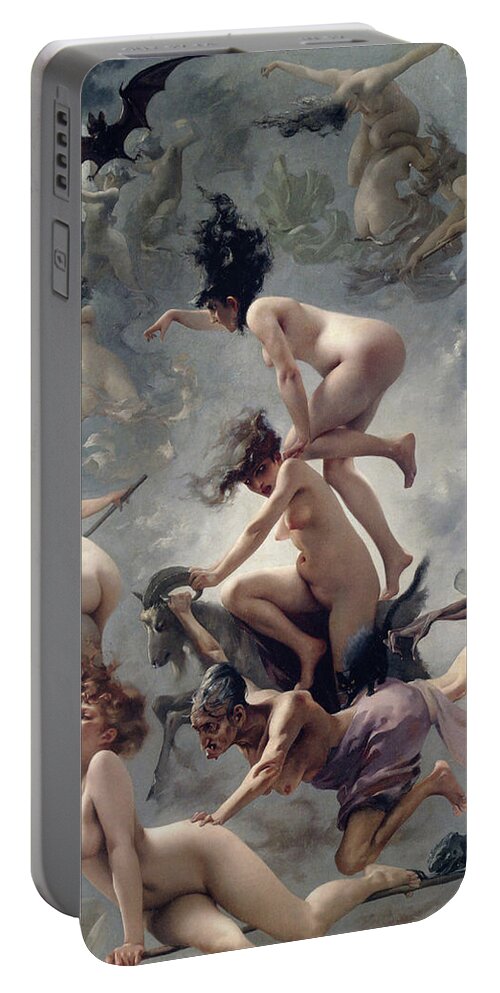 Luis Falero Portable Battery Charger featuring the painting Vision de Faust by Luis Falero