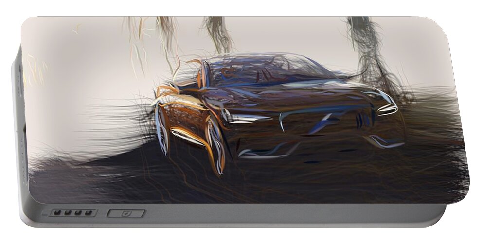Volvo Portable Battery Charger featuring the digital art Volvo Estate Drawing by CarsToon Concept