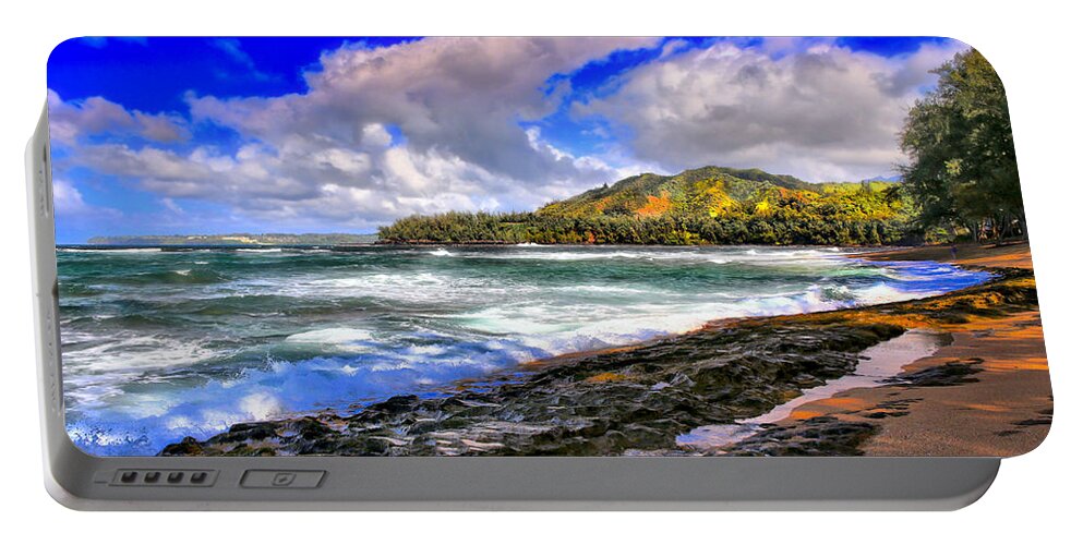Beach Portable Battery Charger featuring the photograph Wainiha Bay by DJ Florek