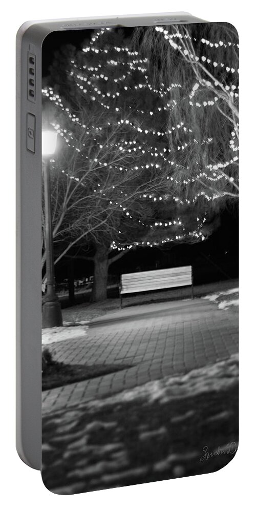 Black & White Photography Portable Battery Charger featuring the photograph Waiting by Sandra Dalton