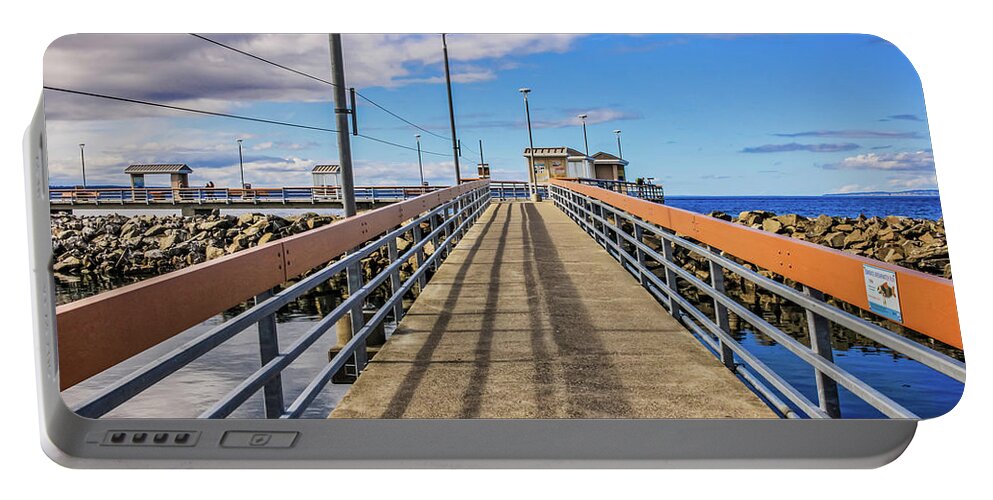 Dock Portable Battery Charger featuring the photograph Walking on the dock by Anamar Pictures