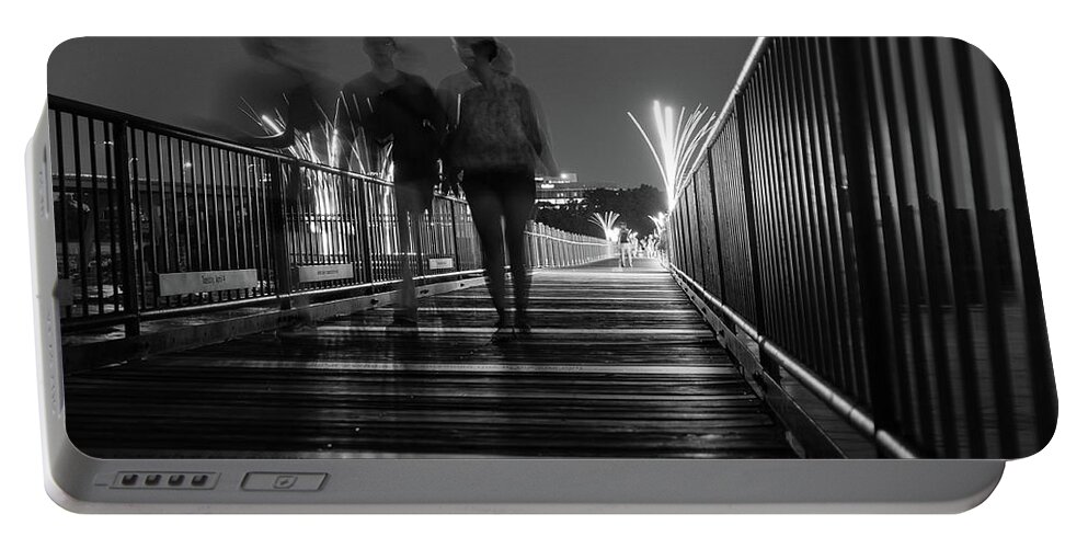 Richmond Va Portable Battery Charger featuring the photograph Walking on the the Tyler Potterfield Memorial Bridge by Doug Ash