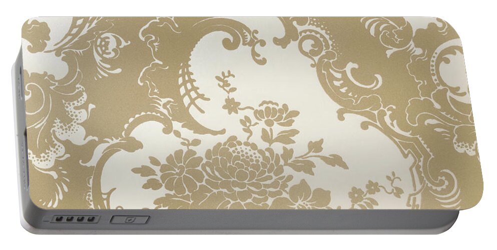 Wallpaper Portable Battery Charger featuring the drawing Wallpaper Sample, Brown by English School
